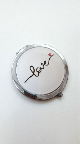 Çini Cep Aynası-Love Detaylı