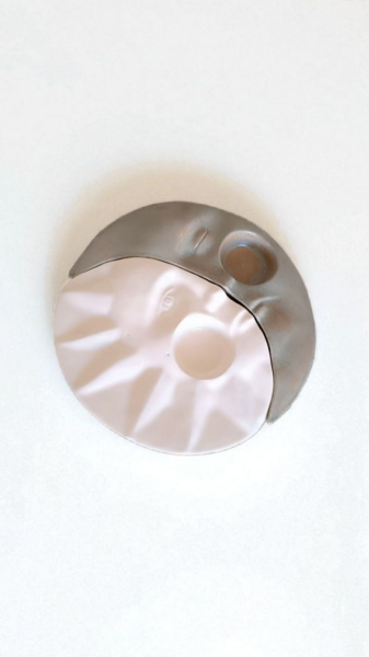 El Yapımı Seramik Ay& Güneş Tealight Mumluk