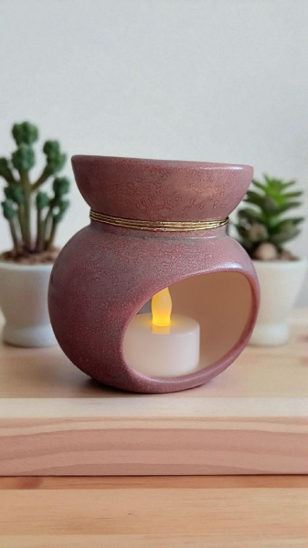 Lotus Desenli  Seramik Buhurdanlık