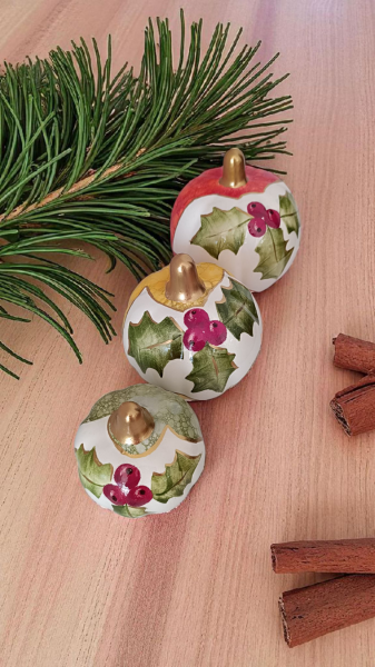 El Yapımı Çini Kabak seti( 3'lü) Yeni Yıl Temalı