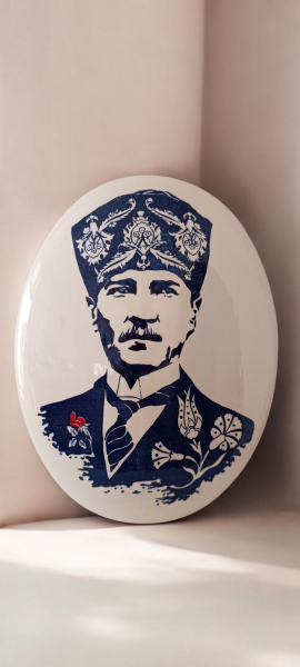 El Yapımı Çini Atatürk Portresi