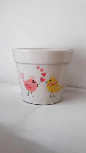 El Dekorlu Çini Sukulent Saksı