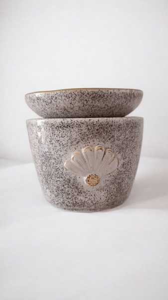 El Yapımı Seramik Buhurdanlık - Papatya Desenli