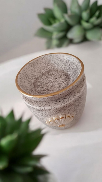 El Yapımı Seramik Buhurdanlık - Papatya Desenli